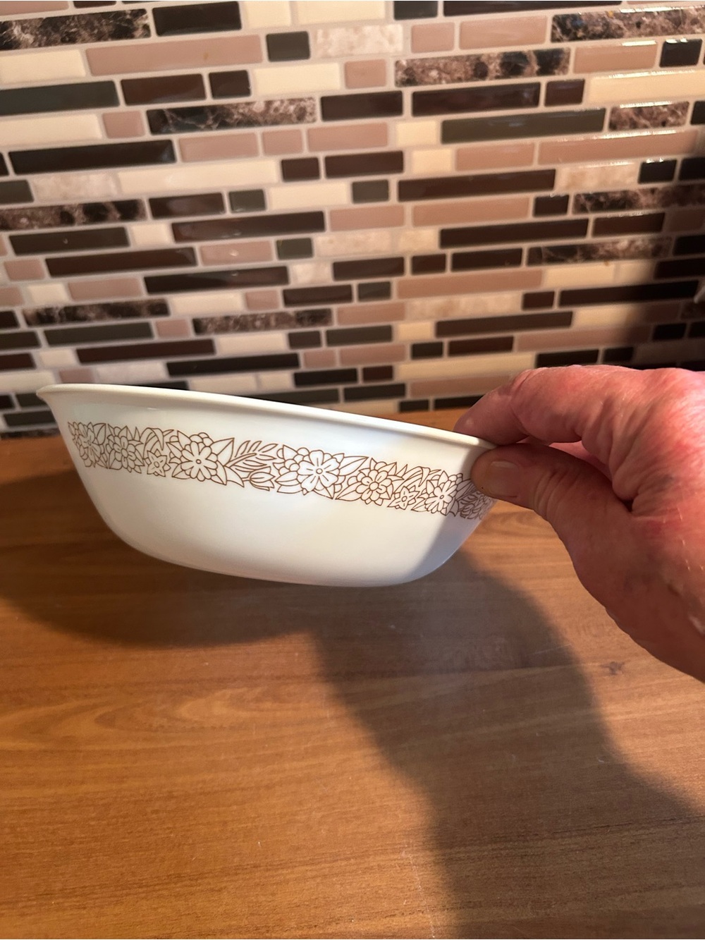 Vintage Corelle Woodland Serving Bowl with small chip - Picture 2 of 5
